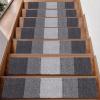imageOLANLY Stair Treads Non Slip 15PCS 8quot x 30quot Indoor Stair Runners for Wooden Steps Edging Stair Rugs with Reusable Peel and Stick Adhesive for Kids Elders and Pets BrownGrey