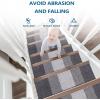 imageOLANLY Stair Treads Non Slip 15PCS 8quot x 30quot Indoor Stair Runners for Wooden Steps Edging Stair Rugs with Reusable Peel and Stick Adhesive for Kids Elders and Pets BrownGrey