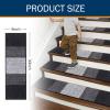 imageOLANLY Stair Treads Non Slip 15PCS 8quot x 30quot Indoor Stair Runners for Wooden Steps Edging Stair Rugs with Reusable Peel and Stick Adhesive for Kids Elders and Pets BrownBlack