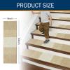imageOLANLY Stair Treads Non Slip 15PCS 8quot x 30quot Indoor Stair Runners for Wooden Steps Edging Stair Rugs with Reusable Peel and Stick Adhesive for Kids Elders and Pets BrownBeige