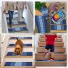 imageOLANLY Stair Treads Non Slip 15PCS 8quot x 30quot Indoor Stair Runners for Wooden Steps Edging Stair Rugs with Reusable Peel and Stick Adhesive for Kids Elders and Pets BrownNavy