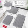 imageOLANLY Toilet Rugs UShaped 24x20 Extra Soft Absorbent Chenille Contour Bathroom Rugs for Toilet Dry Quickly Machine Washable NonSlip Bath Mat Grey