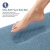 imageOLANLY Toilet Rugs UShaped 24x20 Extra Soft Absorbent Thick Memory Foam Contour Bathroom Rugs Dry Quickly Machine Washable NonSlip Toilet Bath Mat Home Decor Accessories GreyAiry Blue