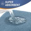 imageOLANLY Toilet Rugs UShaped 24x20 Extra Soft Absorbent Thick Memory Foam Contour Bathroom Rugs Dry Quickly Machine Washable NonSlip Toilet Bath Mat Home Decor Accessories GreyAiry Blue