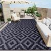 imageOLANLY Waterproof Outdoor Rug 5x8 ft Clearance Reversible Outdoor Plastic Straw Rug RV Mat Indoor Outdoor Carpet for Patio Camping Balcony Deck Backyard Black ampamp WhiteBlack  Grey