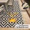 imageOLANLY Waterproof Outdoor Rug 5x8 ft Clearance Reversible Outdoor Plastic Straw Rug RV Mat Indoor Outdoor Carpet for Patio Camping Balcony Deck Backyard Black ampamp WhiteBlack  Beige