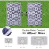 imageOLANLY Waterproof Outdoor Rug 5x8 ft Clearance Reversible Outdoor Plastic Straw Rug RV Mat Indoor Outdoor Carpet for Patio Camping Balcony Deck Backyard Black ampamp WhiteNavy Blue  White