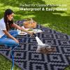imageOLANLY Waterproof Outdoor Rug 5x8 ft Clearance Reversible Outdoor Plastic Straw Rug RV Mat Indoor Outdoor Carpet for Patio Camping Balcony Deck Backyard Black ampamp WhiteBlack  Grey