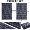 imageOLANLY Waterproof Outdoor Rug 5x8 ft Clearance Reversible Outdoor Plastic Straw Rug RV Mat Indoor Outdoor Carpet for Patio Camping Balcony Deck Backyard Black ampamp WhiteBlack  Greyv