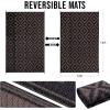 imageOLANLY Waterproof Outdoor Rug 5x8 ft Clearance Reversible Outdoor Plastic Straw Rug RV Mat Indoor Outdoor Carpet for Patio Camping Balcony Deck Backyard Black ampamp WhiteBlack  Brown
