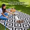 imageOLANLY Waterproof Outdoor Rug 5x8 ft Clearance Reversible Outdoor Plastic Straw Rug RV Mat Indoor Outdoor Carpet for Patio Camping Balcony Deck Backyard Black ampamp WhiteBlack  White