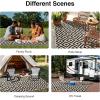 imageOLANLY Waterproof Outdoor Rug 5x8 ft Clearance Reversible Outdoor Plastic Straw Rug RV Mat Indoor Outdoor Carpet for Patio Camping Balcony Deck Backyard Black ampamp WhiteBlack  Beige