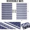 imageOLANLY Waterproof Outdoor Rug 5x8 ft Clearance Reversible Outdoor Plastic Straw Rug RV Mat Indoor Outdoor Carpet for Patio Camping Balcony Deck Backyard Black ampamp WhiteNavy Blue  Whitev