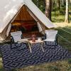 imageOLANLY Waterproof Outdoor Rug 5x8 ft Clearance Reversible Outdoor Plastic Straw Rug RV Mat Indoor Outdoor Carpet for Patio Camping Balcony Deck Backyard Black ampamp WhiteBlack  Grey