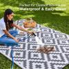 imageOLANLY Waterproof Outdoor Rug 5x8 ft Clearance Reversible Outdoor Plastic Straw Rug RV Mat Indoor Outdoor Carpet for Patio Camping Balcony Deck Backyard Black ampamp WhiteGrey  White