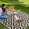 imageOLANLY Waterproof Outdoor Rug 5x8 ft Clearance Reversible Outdoor Plastic Straw Rug RV Mat Indoor Outdoor Carpet for Patio Camping Balcony Deck Backyard Black ampamp WhiteBlack  Beige