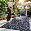 imageOLANLY Waterproof Outdoor Rug 5x8 ft Clearance Reversible Outdoor Plastic Straw Rug RV Mat Indoor Outdoor Carpet for Patio Camping Balcony Deck Backyard Black ampamp WhiteBlack  Greyv