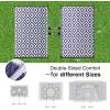 imageOLANLY Waterproof Outdoor Rug 5x8 ft Clearance Reversible Outdoor Plastic Straw Rug RV Mat Indoor Outdoor Carpet for Patio Camping Balcony Deck Backyard Black ampamp WhiteNavy Blue  White