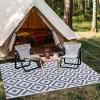 imageOLANLY Waterproof Outdoor Rug 5x8 ft Clearance Reversible Outdoor Plastic Straw Rug RV Mat Indoor Outdoor Carpet for Patio Camping Balcony Deck Backyard Black ampamp WhiteGrey  White