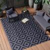 imageOLANLY Waterproof Outdoor Rug 5x8 ft Clearance Reversible Outdoor Plastic Straw Rug RV Mat Indoor Outdoor Carpet for Patio Camping Balcony Deck Backyard Black ampamp WhiteBlack  Grey