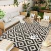 imageOLANLY Waterproof Outdoor Rug 5x8 ft Clearance Reversible Outdoor Plastic Straw Rug RV Mat Indoor Outdoor Carpet for Patio Camping Balcony Deck Backyard Black ampamp WhiteBlack  Beige