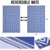 imageOLANLY Waterproof Outdoor Rug 5x8 ft Clearance Reversible Outdoor Plastic Straw Rug RV Mat Indoor Outdoor Carpet for Patio Camping Balcony Deck Backyard Black ampamp WhiteBlue  White