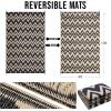 imageOLANLY Waterproof Outdoor Rug 5x8 ft Clearance Reversible Outdoor Plastic Straw Rug RV Mat Indoor Outdoor Carpet for Patio Camping Balcony Deck Backyard Black ampamp WhiteBlack  Beigev