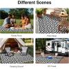imageOLANLY Waterproof Outdoor Rug 5x8 ft Clearance Reversible Outdoor Plastic Straw Rug RV Mat Indoor Outdoor Carpet for Patio Camping Balcony Deck Backyard Black ampamp WhiteBlack  White