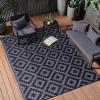imageOLANLY Waterproof Outdoor Rug 5x8 ft Clearance Reversible Outdoor Plastic Straw Rug RV Mat Indoor Outdoor Carpet for Patio Camping Balcony Deck Backyard Black ampamp WhiteBlack  Grey