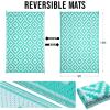 imageOLANLY Waterproof Outdoor Rug 5x8 ft Clearance Reversible Outdoor Plastic Straw Rug RV Mat Indoor Outdoor Carpet for Patio Camping Balcony Deck Backyard Black ampamp WhiteTurquoise  White