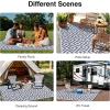 imageOLANLY Waterproof Outdoor Rug 5x8 ft Clearance Reversible Outdoor Plastic Straw Rug RV Mat Indoor Outdoor Carpet for Patio Camping Balcony Deck Backyard Black ampamp WhiteGrey  White