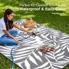 imageOLANLY Waterproof Outdoor Rug 5x8 ft Reversible Outdoor Plastic Straw Rug with Leaf Pattern RV Mat Indoor Outdoor Carpet for Patio Camping Balcony Deck Backyard Grey ampamp WhiteGrey  White