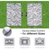 imageOLANLY Waterproof Outdoor Rug 5x8 ft Reversible Outdoor Plastic Straw Rug with Leaf Pattern RV Mat Indoor Outdoor Carpet for Patio Camping Balcony Deck Backyard Grey ampamp WhiteGrey  White