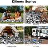 imageOLANLY Waterproof Outdoor Rug 5x8 ft Reversible Outdoor Plastic Straw Rug with Leaf Pattern RV Mat Indoor Outdoor Carpet for Patio Camping Balcony Deck Backyard Grey ampamp WhiteBlack  White