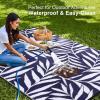 imageOLANLY Waterproof Outdoor Rug 5x8 ft Reversible Outdoor Plastic Straw Rug with Leaf Pattern RV Mat Indoor Outdoor Carpet for Patio Camping Balcony Deck Backyard Grey ampamp WhiteNavy Blue  White