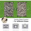 imageOLANLY Waterproof Outdoor Rug 5x8 ft Reversible Outdoor Plastic Straw Rug with Leaf Pattern RV Mat Indoor Outdoor Carpet for Patio Camping Balcony Deck Backyard Grey ampamp WhiteBlack  Beige