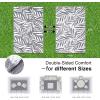 imageOLANLY Waterproof Outdoor Rug 5x8 ft Reversible Outdoor Plastic Straw Rug with Leaf Pattern RV Mat Indoor Outdoor Carpet for Patio Camping Balcony Deck Backyard Grey ampamp WhiteGrey  White