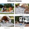 imageOLANLY Waterproof Outdoor Rug 5x8 ft Reversible Outdoor Plastic Straw Rug with Leaf Pattern RV Mat Indoor Outdoor Carpet for Patio Camping Balcony Deck Backyard Grey ampamp WhiteGrey  White