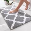 imageOLANLY Bathroom Rugs 47x24 Soft and Absorbent Microfiber Bath Rugs NonSlip Shaggy Shower Carpet Machine Wash Dry Bath Mats for Bathroom Floor Tub and Shower GreyGrey
