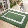 imageOLANLY Indoor Door Mat 30x17 NonSlip Absorbent Resist Dirt Entrance Mat Washable LowProfile Inside Entry Doormats for Entryway BrownGreen