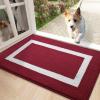 imageOLANLY Indoor Door Mat 30x17 NonSlip Absorbent Resist Dirt Entrance Mat Washable LowProfile Inside Entry Doormats for Entryway BrownRed