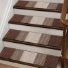 imageOLANLY Stair Treads Non Slip 15PCS 8quot x 30quot Indoor Stair Runners for Wooden Steps Edging Stair Rugs with Reusable Peel and Stick Adhesive for Kids Elders and Pets BrownBrown