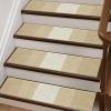 imageOLANLY Stair Treads Non Slip 15PCS 8quot x 30quot Indoor Stair Runners for Wooden Steps Edging Stair Rugs with Reusable Peel and Stick Adhesive for Kids Elders and Pets BrownBeige