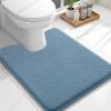 imageOLANLY Toilet Rugs UShaped 24x20 Extra Soft Absorbent Thick Memory Foam Contour Bathroom Rugs Dry Quickly Machine Washable NonSlip Toilet Bath Mat Home Decor Accessories GreyAiry Blue