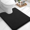 imageOLANLY Toilet Rugs UShaped 24x20 Extra Soft Absorbent Thick Memory Foam Contour Bathroom Rugs Dry Quickly Machine Washable NonSlip Toilet Bath Mat Home Decor Accessories GreyBlack