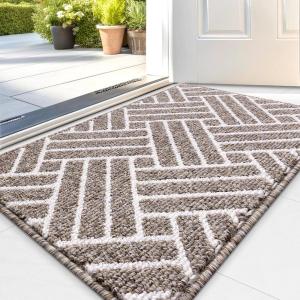 imageOLANLY Indoor Door Mat 32x20 Inch Dirt Resistant and Absorbent NonSlip Rubber Backing Floor Mats Easy Clean LowProfile Doormat for Entryway Front Door and Inside Entrance KhakiKhaki