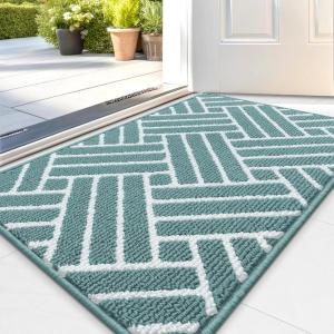 imageOLANLY Indoor Door Mat 32x20 Inch Dirt Resistant and Absorbent NonSlip Rubber Backing Floor Mats Easy Clean LowProfile Doormat for Entryway Front Door and Inside Entrance KhakiSage Green