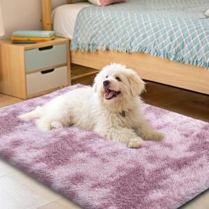 imageOLANLY Rainbow Round Rugs for Bedroom  Machine Washable 3x3 Feet Circle Area Rugs for Living Room Soft and Fluffy Shaggy Carpet for Teen Girls and Boys Nursery Rooms Dorms Home Decor AestheticDusty Pink Tiedye