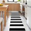 imageOLANLY Black and White Striped Rug 24quot x 37quot 275quot x 43quot  Washable Cotton Indoor Outdoor Doormat for Front Door Entryway Kitchen Porch Patio DecorBlack and White