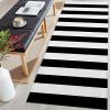 imageOLANLY Black and White Striped Rug 24quot x 37quot 275quot x 43quot  Washable Cotton Indoor Outdoor Doormat for Front Door Entryway Kitchen Porch Patio DecorBlack and White